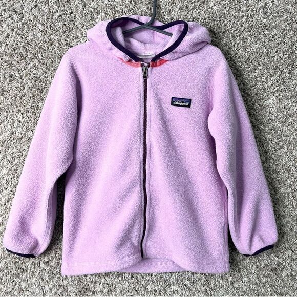 Patagonia Jacket Women’s 5T Dragon Purple Synchilla Fleece Zip Up Cardigan Hood - Picture 1 of 7
